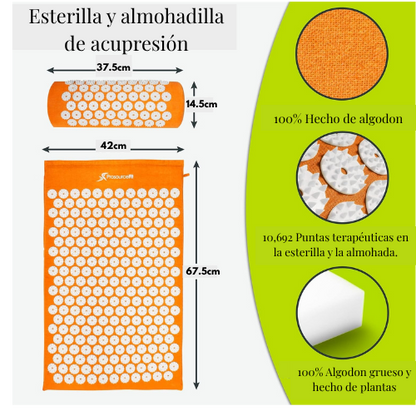 Esterilla y almohada de acupresión